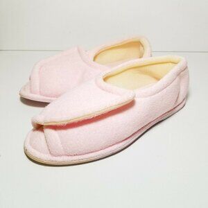 Tender Tootsies slippers pink size S french terry